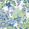 Thibaut Sojourn Peony Garden Wallpaper - Blue & Green