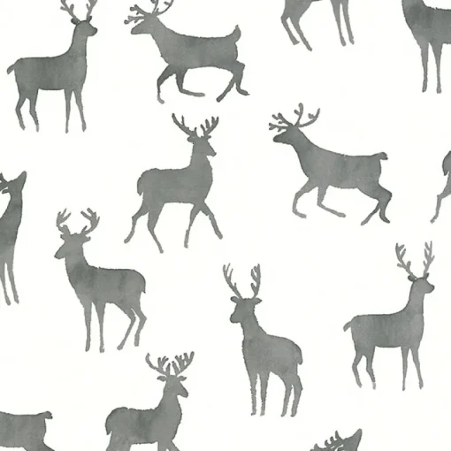 Thibaut Vista Bucks Wallpaper - Basalt Black