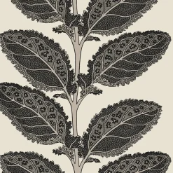 Thibaut Vista Lacinato Wallpaper - Basalt Black
