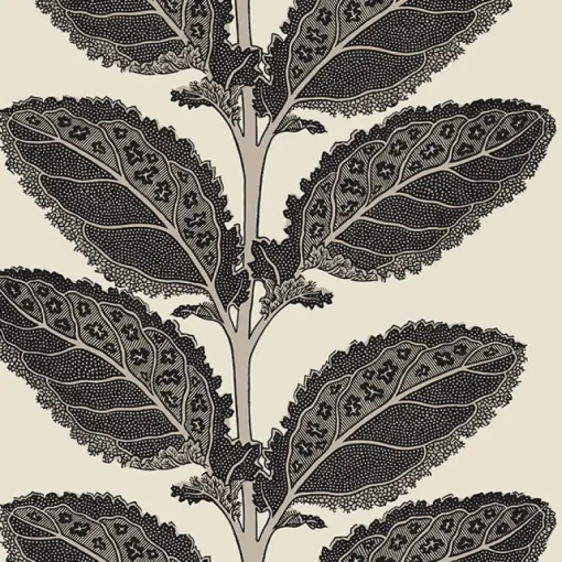 Thibaut Vista Lacinato Wallpaper - Basalt Black