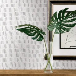 Tick Mark Stripes Peel & Stick Wallpaper - Gray