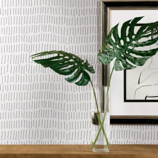 Tick Mark Stripes Peel & Stick Wallpaper - Gray