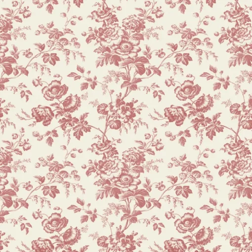 Toile Resource Library Anemone Toile Wallpaper - Red