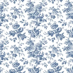 Toile Resource Library Anemone Toile Wallpaper - Blue