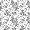 Toile Resource Library Anemone Toile Wallpaper - Black