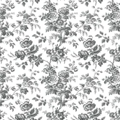 Toile Resource Library Anemone Toile Wallpaper - Black