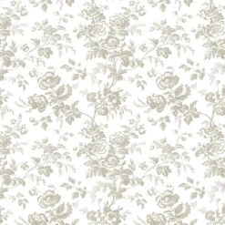 Toile Resource Library Anemone Toile Wallpaper - Brown