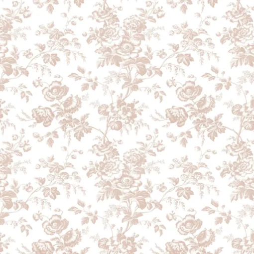 Toile Resource Library Anemone Toile Wallpaper - Pink