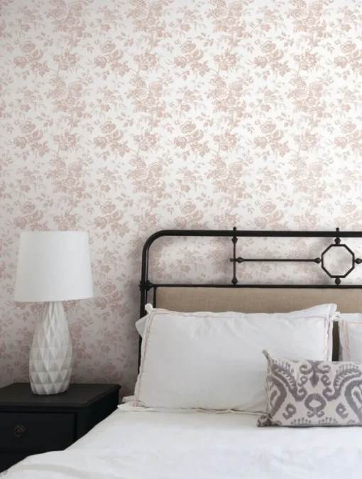Toile Resource Library Anemone Toile Wallpaper - Pink