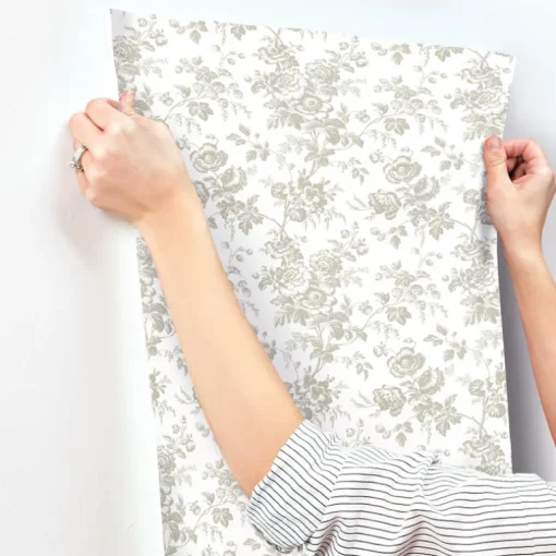 Toile Resource Library Anemone Toile Wallpaper - Brown