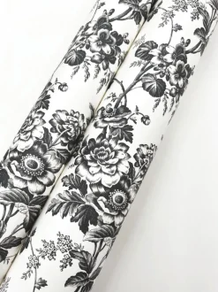 Toile Resource Library Anemone Toile Wallpaper - Black
