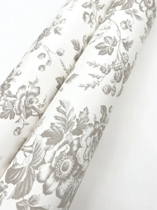 Toile Resource Library Anemone Toile Wallpaper - Brown