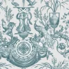 Toile Resource Library Avian Fountain Toile Wallpaper - Blue