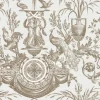 Toile Resource Library Avian Fountain Toile Wallpaper - Brown