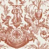 Toile Resource Library Avian Fountain Toile Wallpaper - Red