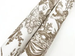 Toile Resource Library Avian Fountain Toile Wallpaper - Brown