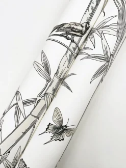 Toile Resource Library Bambou Toile Wallpaper - White