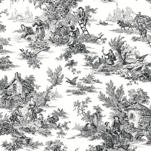 Toile Resource Library Campagne Toile Wallpaper - Black