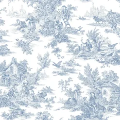 Toile Resource Library Campagne Toile Wallpaper - Blue