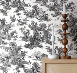 Toile Resource Library Campagne Toile Wallpaper - Black