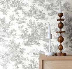 Toile Resource Library Campagne Toile Wallpaper - Gray