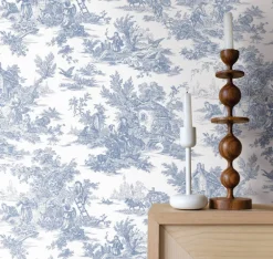 Toile Resource Library Campagne Toile Wallpaper - Blue