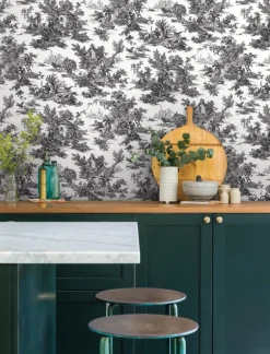 Toile Resource Library Campagne Toile Wallpaper - Black