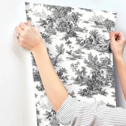 Toile Resource Library Campagne Toile Wallpaper - Black