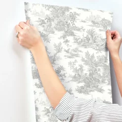 Toile Resource Library Campagne Toile Wallpaper - Gray