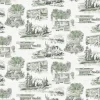 Toile Resource Library Modern Vista Toile Wallpaper - Green