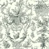 Toile Resource Library Old World Toile Wallpaper - Black