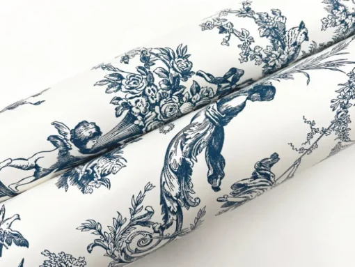 Toile Resource Library Old World Toile Wallpaper - Blue