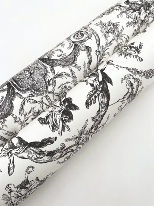 Toile Resource Library Old World Toile Wallpaper - Black
