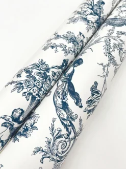 Toile Resource Library Old World Toile Wallpaper - Blue