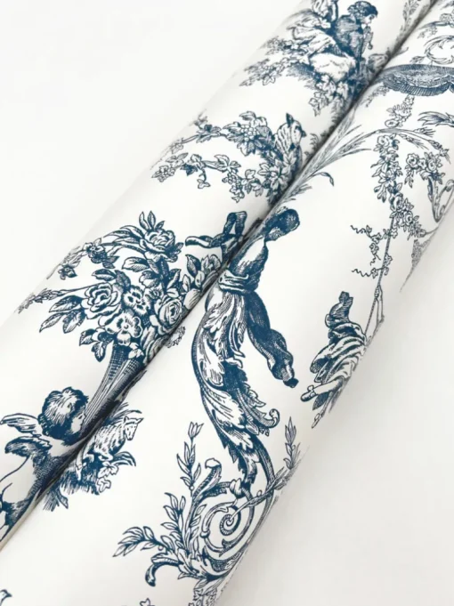 Toile Resource Library Old World Toile Wallpaper - Blue