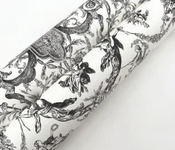Toile Resource Library Old World Toile Wallpaper - Black