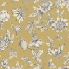 Toile Resource Library Passion Flower Toile Wallpaper - Yellow