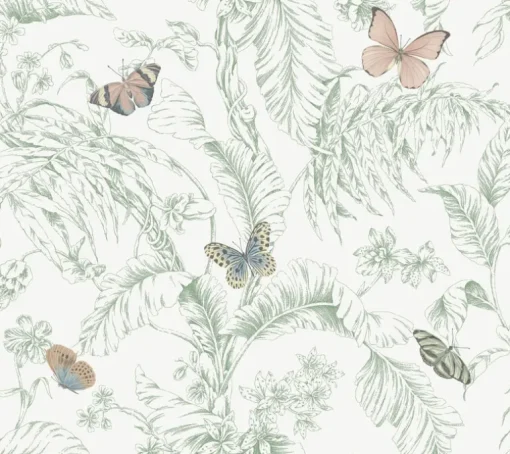 Toile Resource Library Papillon Wallpaper - Blush