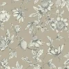 Toile Resource Library Passion Flower Toile Wallpaper - Brown