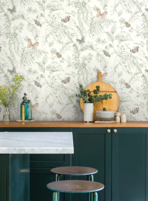 Toile Resource Library Papillon Wallpaper - Blush