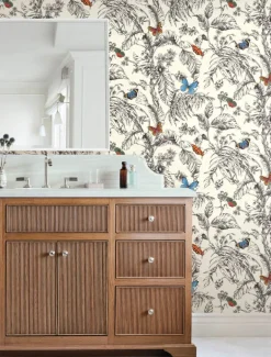 Toile Resource Library Papillon Wallpaper - Orange