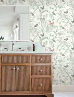 Toile Resource Library Papillon Wallpaper - Blush