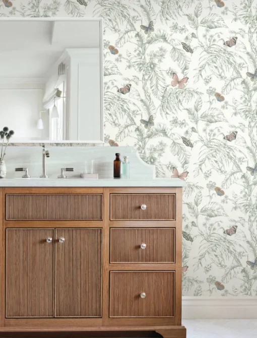 Toile Resource Library Papillon Wallpaper - Blush