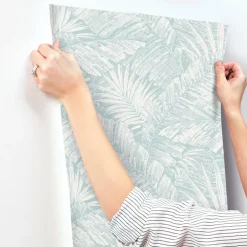 Toile Resource Library Palm Cove Toile Wallpaper - Blue