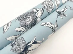 Toile Resource Library Passion Flower Toile Wallpaper - Blue
