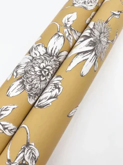 Toile Resource Library Passion Flower Toile Wallpaper - Yellow