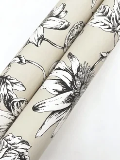 Toile Resource Library Passion Flower Toile Wallpaper - Brown