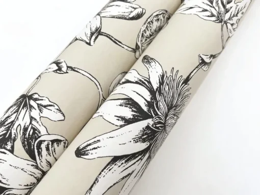 Toile Resource Library Passion Flower Toile Wallpaper - Brown