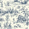 Toile Resource Library Seasons Toile Wallpaper - Blue