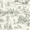 Toile Resource Library Seasons Toile Wallpaper - Gray